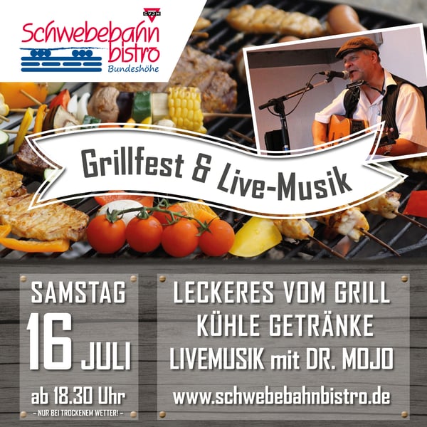 Grillfest, Livemusik, Schwebebahnbistro