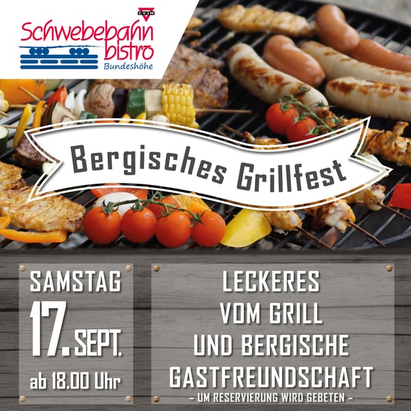 Grillfest, Livemusik, Schwebebahnbistro, September