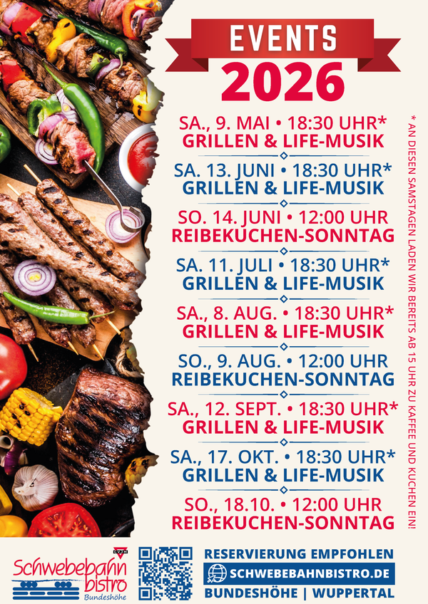 Schwebebahnbistro Events 2026